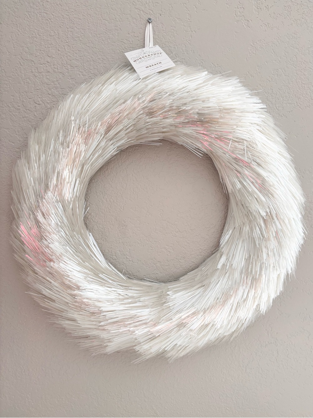 WONDERSHOP Iridescent Pearl Tinsel Wreath NWT